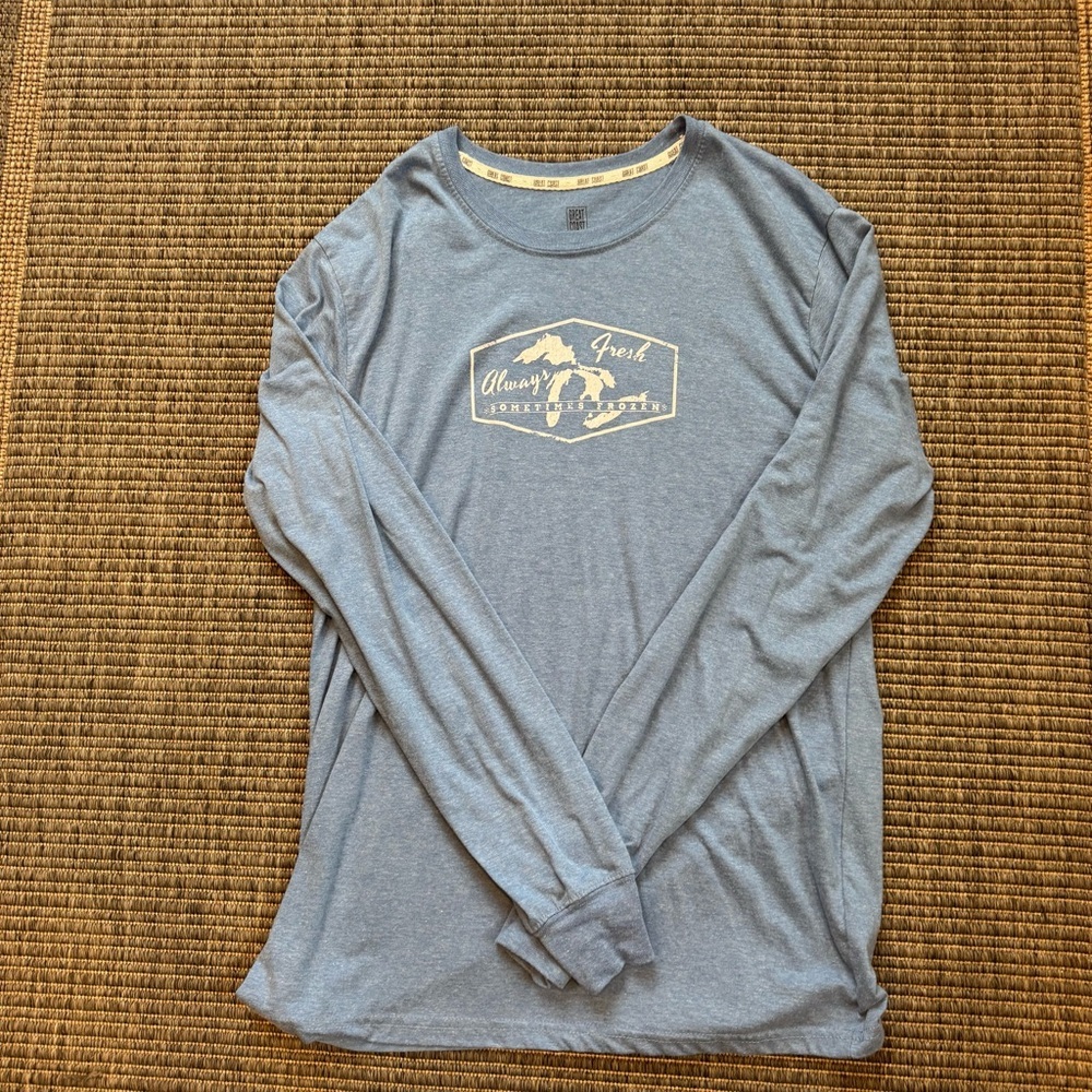 Blue Long Sleeve Tee with Great Lakes